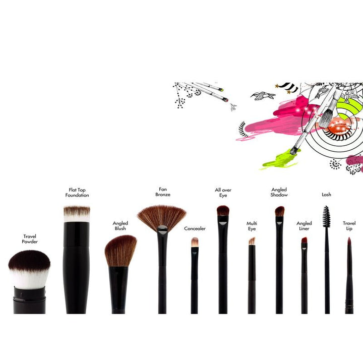 Pinceles de maquillaje Hiro con ilustraciones
