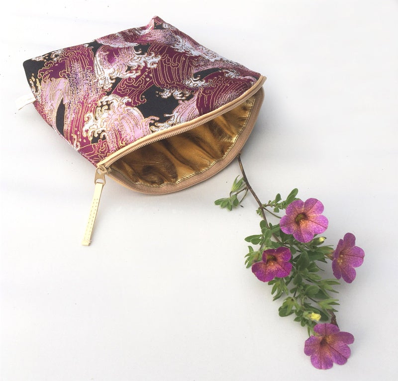 Neceser de maquillaje lavanda - bolso abierto