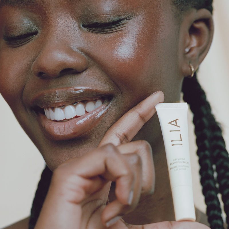 Ilia Beauty Lip Wrap Reviving Balm Model