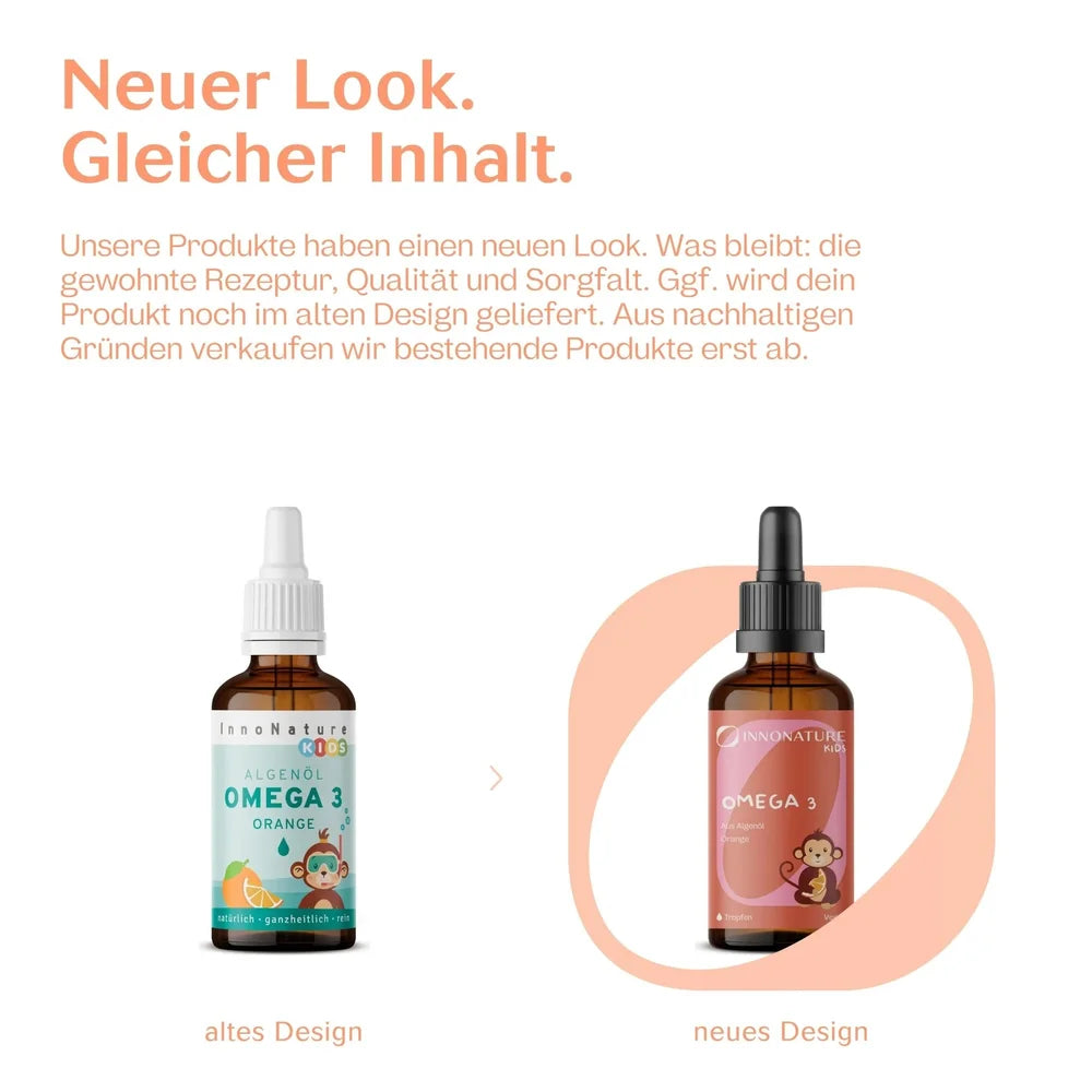 Omega 3 Kids Tropfen Orange von InnoNature – Neuer Look