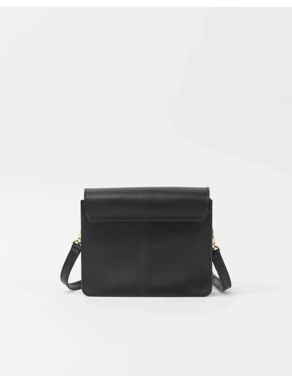 O My Bag Audrey Mini Black – Rückansicht der klassischen schwarzen Lederhandtasche