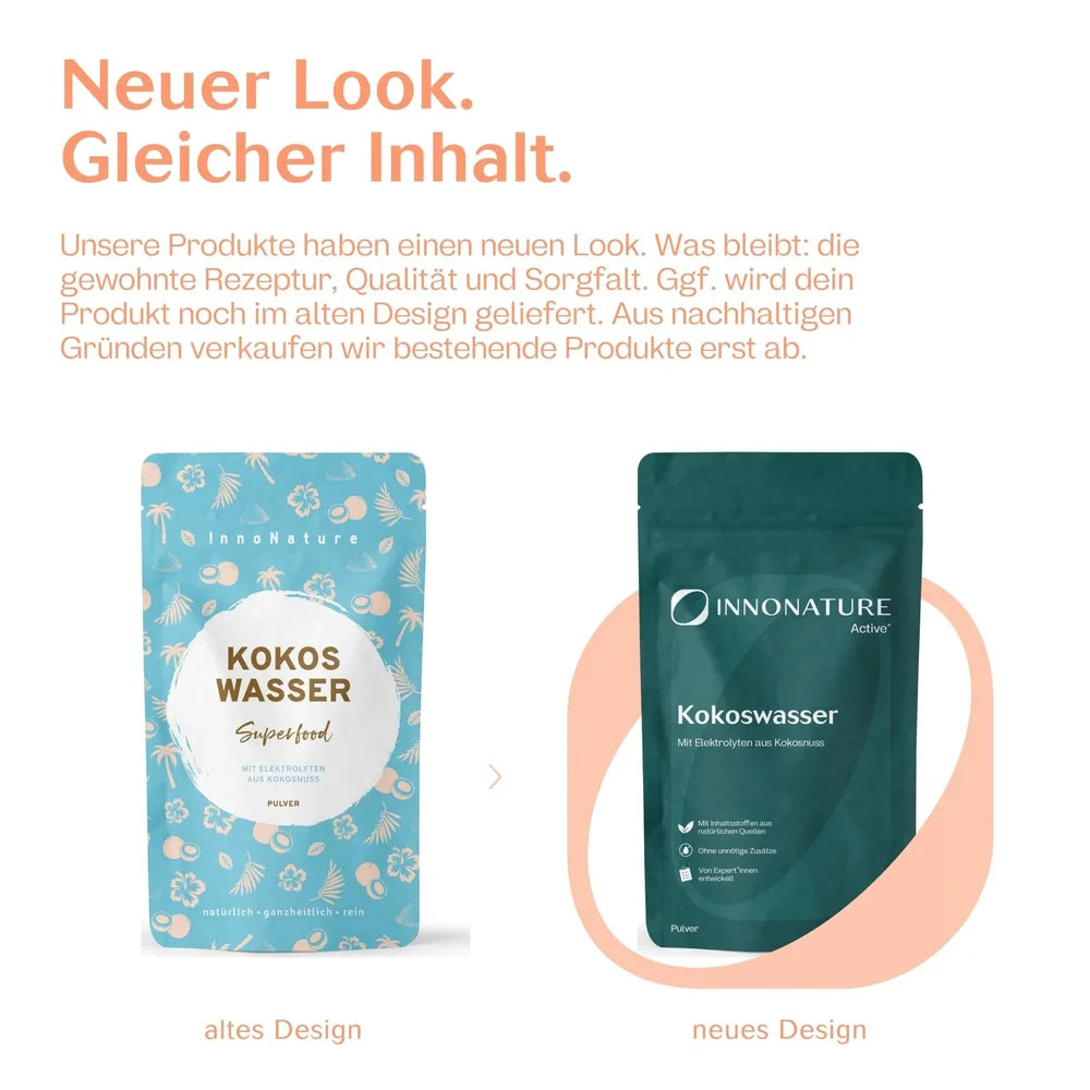 InnoNature Kokoswasser Pulver – neuer Look