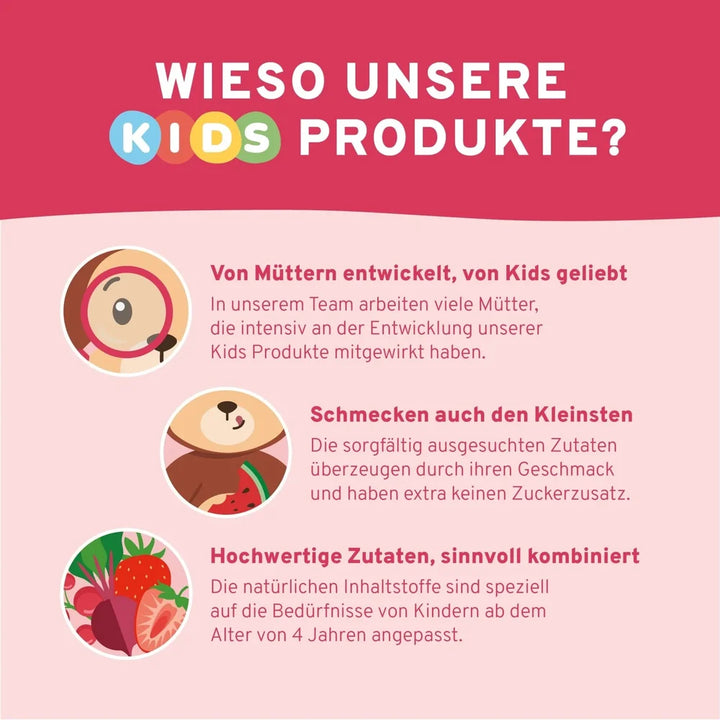 InnoNature Abwehr Buddy mit Erdbeer- und Rote-Bete-Pulver - warum Innonature Kids-Produkte?