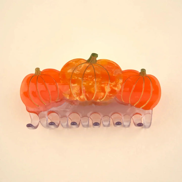 Pumpkin Large Hair Claw aus Cellulose-Acetat in Orange