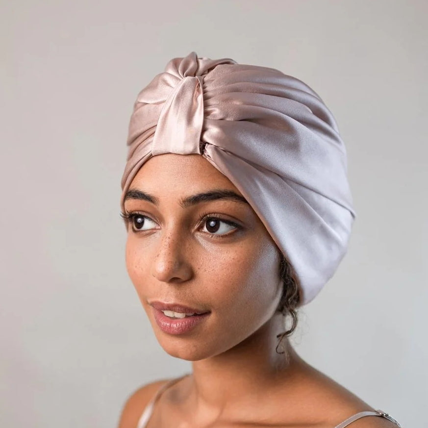 Curly’n Covered Seidenturban in Sand