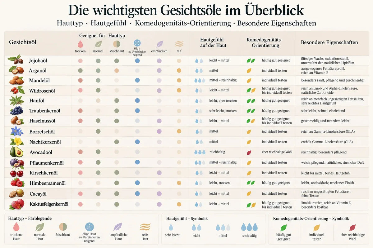 Welches Gesichtsöl für welchen Hauttyp?