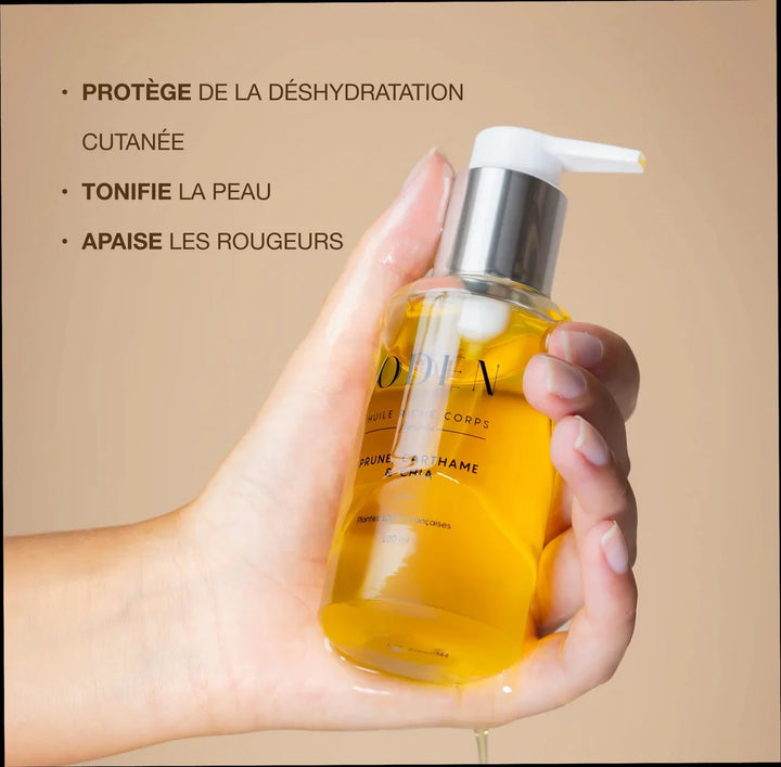 ODEN Rich Body Oil Anwendung - nährendes Körperöl für sehr trockene und dehydrierte Haut
