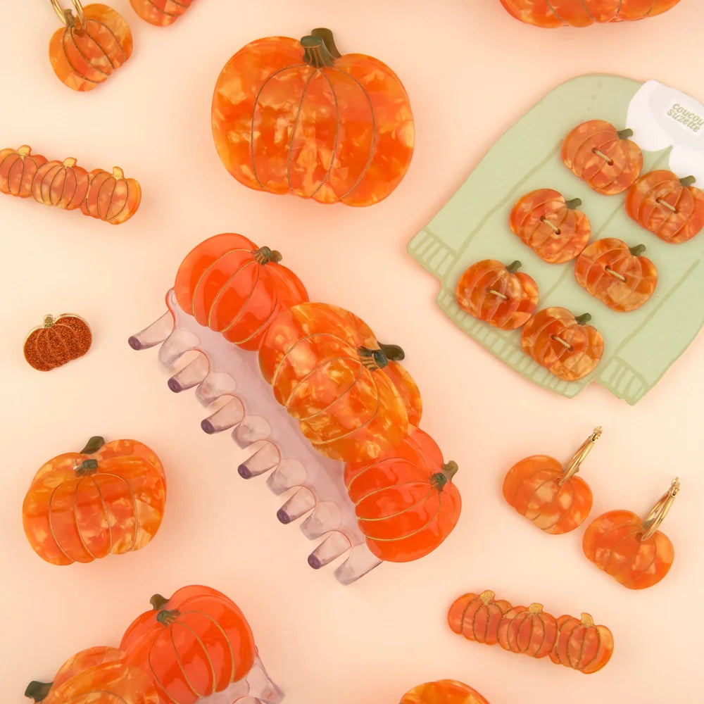 Pumpkin Large Hair Claw von Coucou Suzette als herbstliches Haaraccessoire