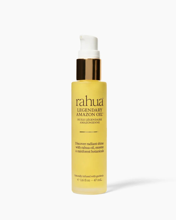 Rahua Legendary Amazon Oil Haaröl auf hellblauem Hintergrund