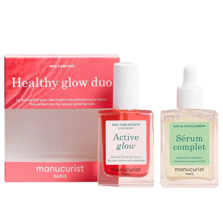 Manucurist Healthy Glow Duo mit Active Glow Raspberry, Komplett-Serum und Geschenkverpackung