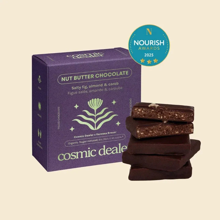 Cosmic Dealer Salty Fig & Almond Chakra Chocolates mit Feigen und Mandelmus