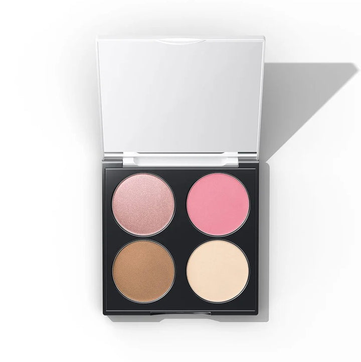 UND GRETEL Face Palette The Poet mit vier Farben in Rosa, Pink, Beige und Elfenbein in geöffneter Palette