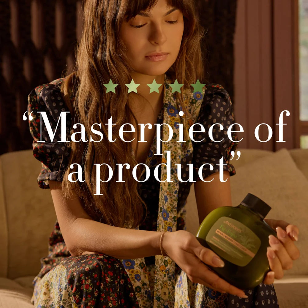 Antipodes Haircare Kampagnenbild zur Fig + Feijoa Repair & Nourish Linie