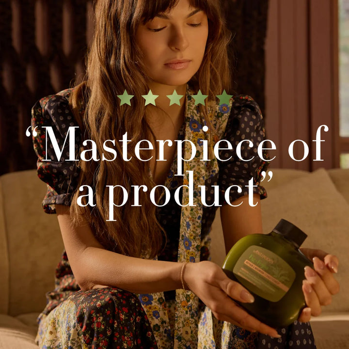 Antipodes Haircare Kampagnenbild zur Fig + Feijoa Repair & Nourish Linie