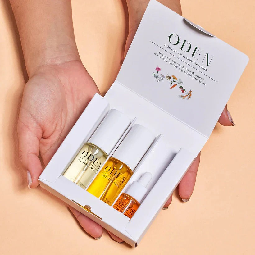Oden French Cleansing Oil, Body Oil und Vitamin Face Oil – 100% französische Pflanzenöle