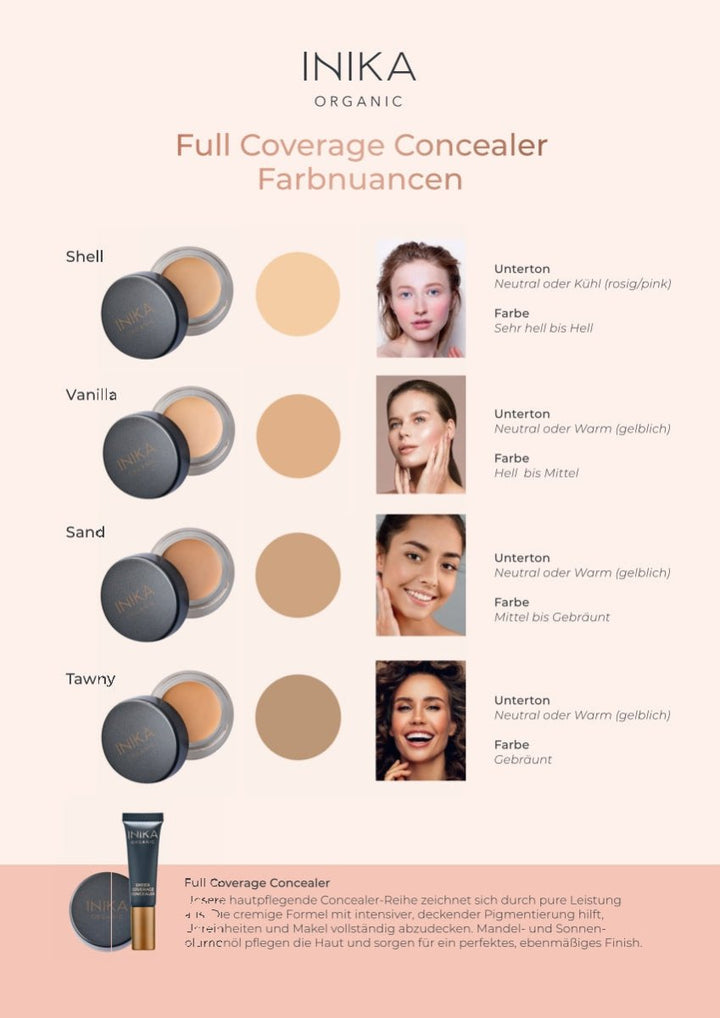 INIKA Organic Full Coverage Concealer - Shadefinder