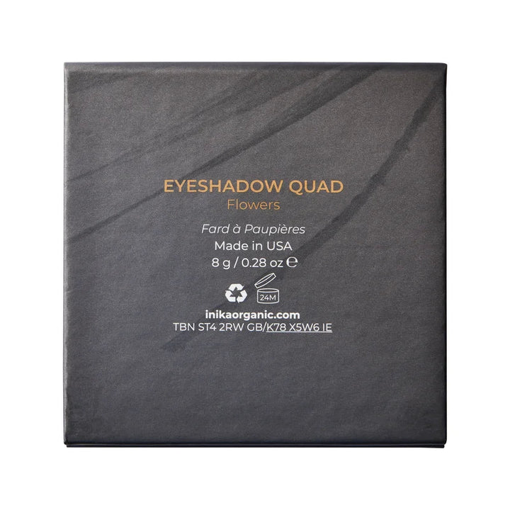 Paleta de sombras de ojos orgánicas INIKA de cuatro tonos, flores - atrás