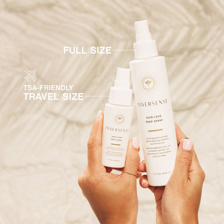 Innersense Spray Hair Love Prep - Tamaño completo y tamaño de viaje
