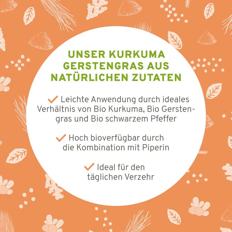 Innonature Bio Kurkuma Gerstengras Mix Superfood - natürliche Zutaten
