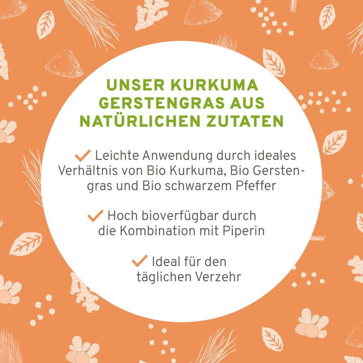 Innonature Bio Kurkuma Gerstengras Mix Superfood - natürliche Zutaten