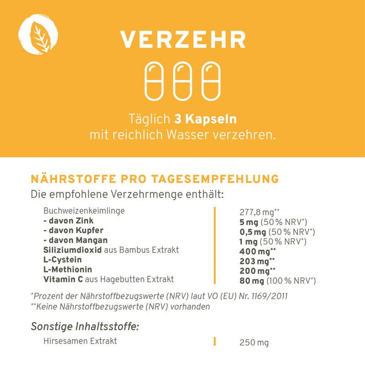 Innonature hair root capsules consumption quantity