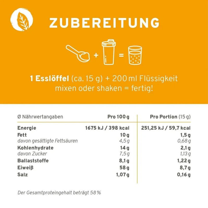 Innonature Veganer Protein Mix Mango Maracuja - Zubereitung und Nährwerte