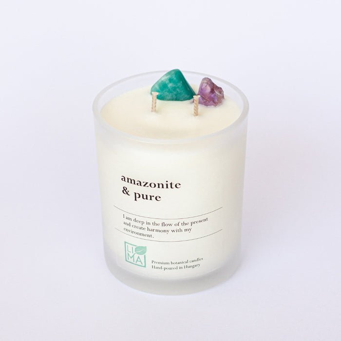 Lima Cosmetics Amazonite & Pure Kristallkerze with background