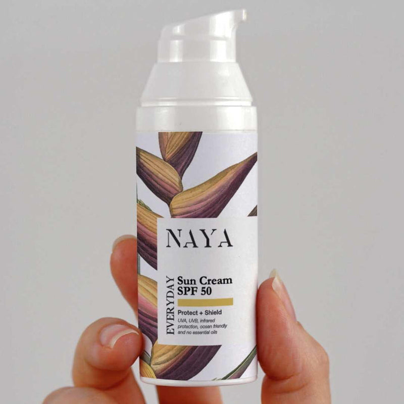 Naya Shield Me | SPF 50+ Skin Barrier Sunfluid Close up