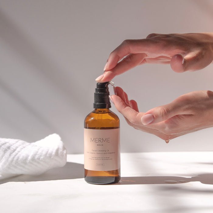 Merme Facial Cleansing Oil - using it