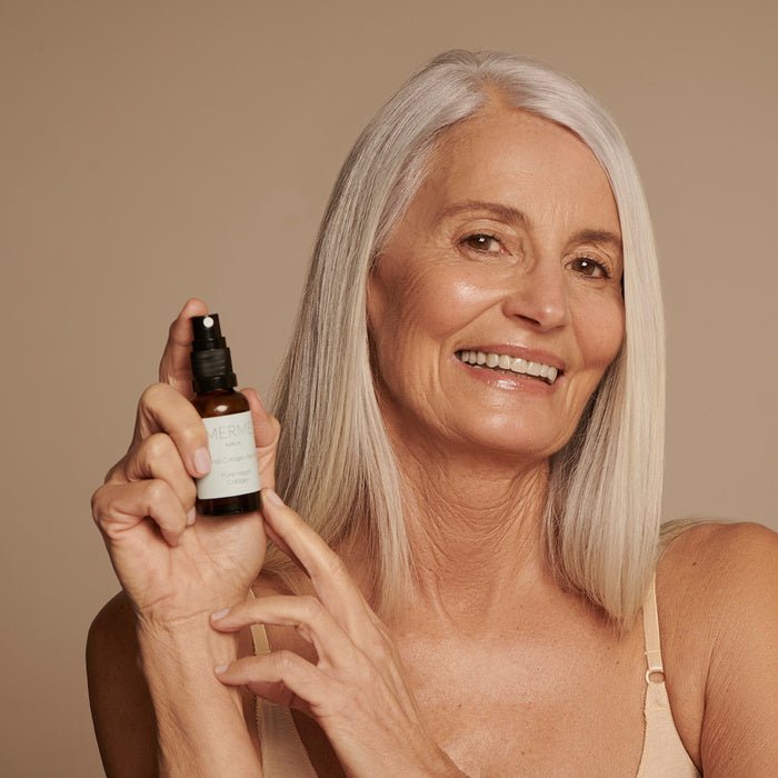 Merme Berlin Facial Collagen Serum with model