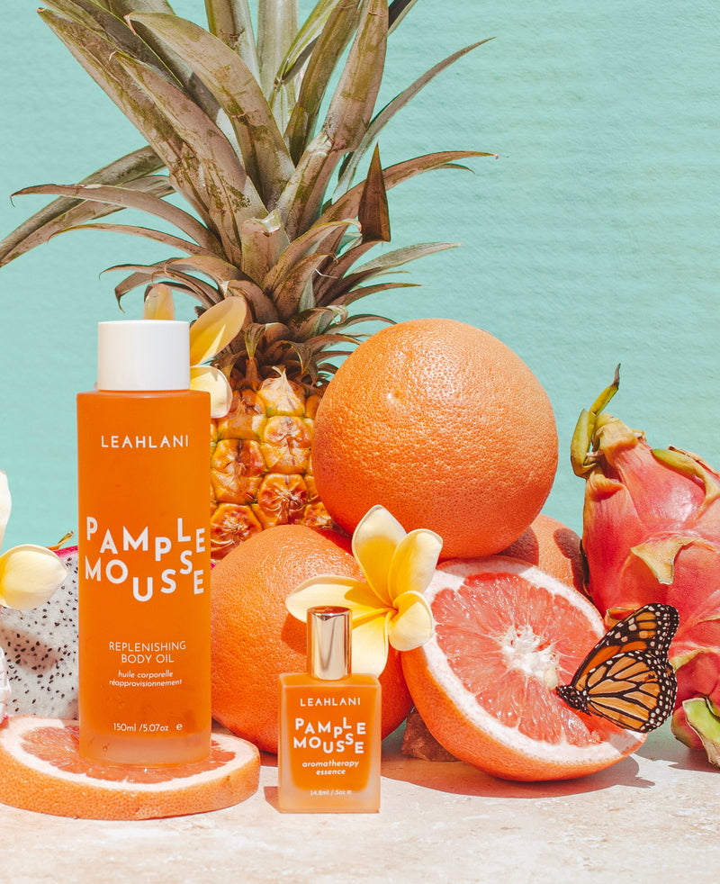 Leahlani Pamplemousse Replenishing Body Oil Mood with plants