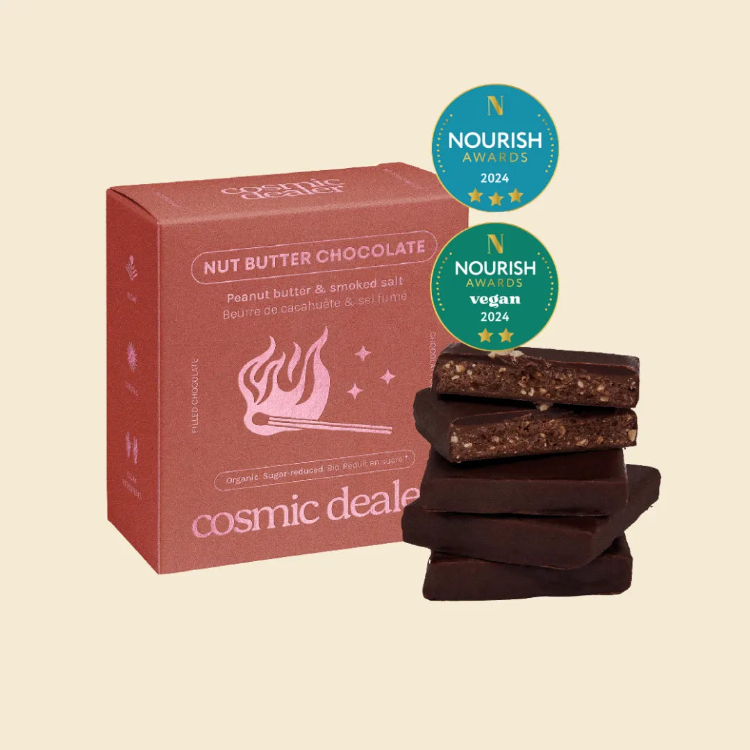 Cosmic Dealer Peanut Butter & Smoked Salt Chakra Chocolates mit Erdnussfüllung