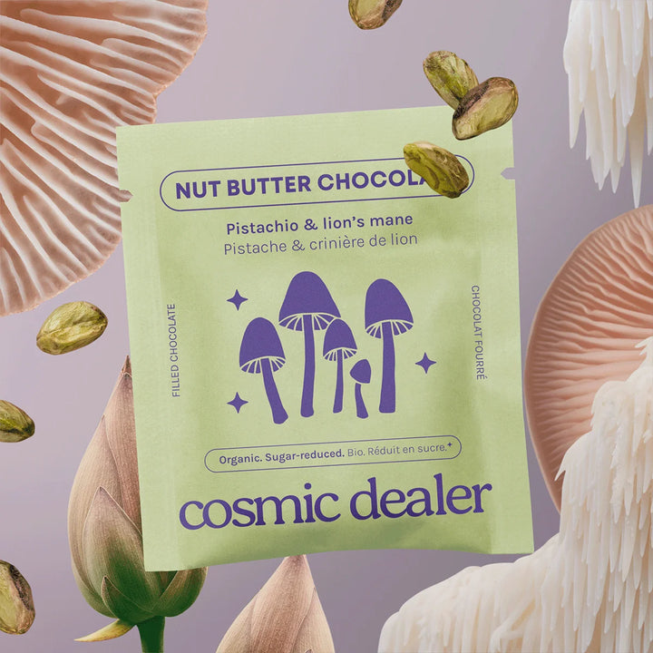 Cosmic Dealer Pistachio & Lion's Mane Chakra Chocolates mit Pistazienmus - Mood