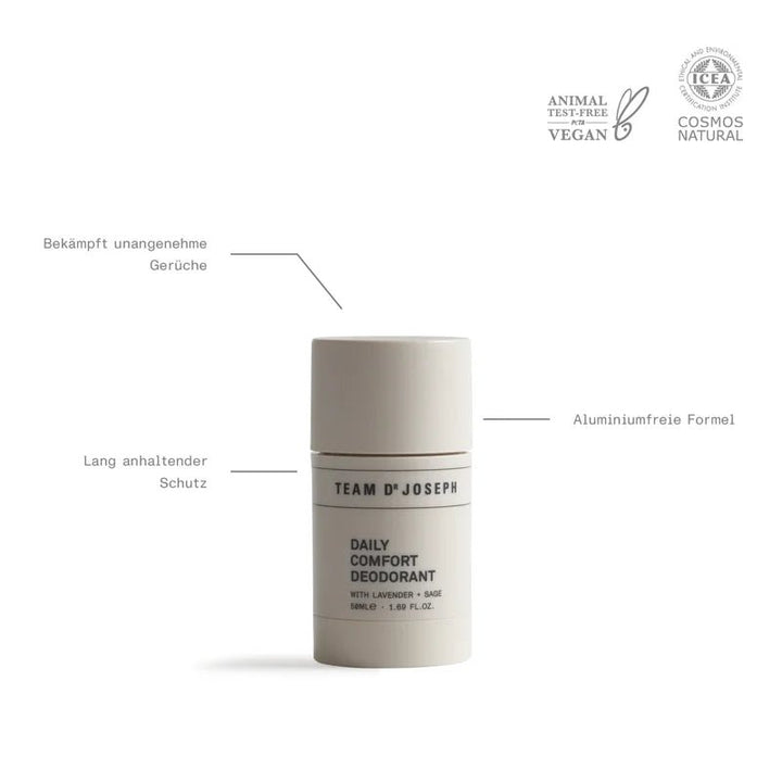 Team Dr. Joseph Daily Comfort Deodorant - Vorteile