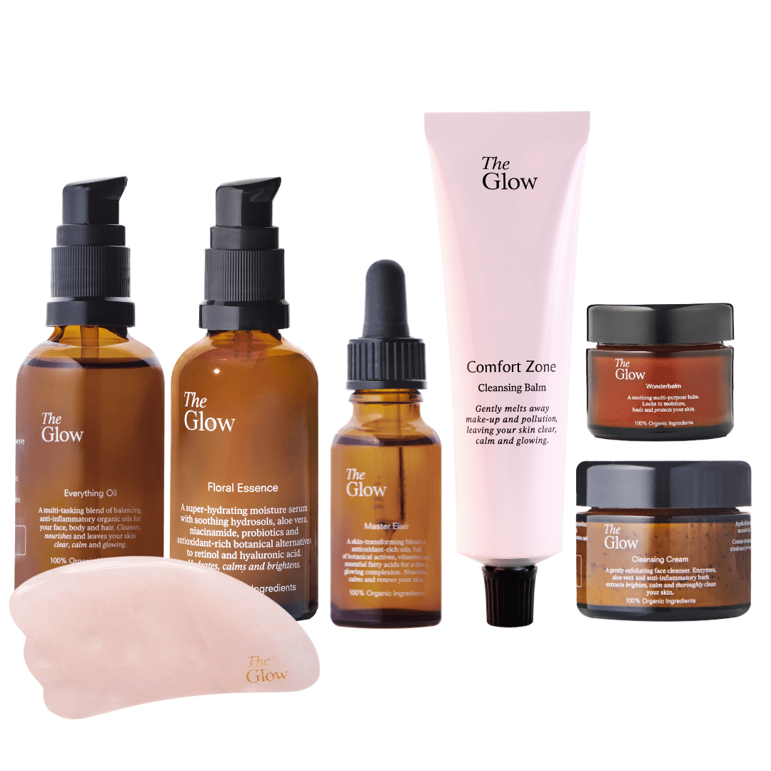 The Glow Piedra Gua Sha y productos