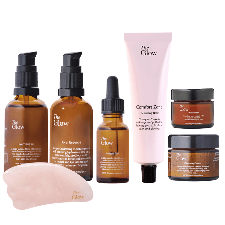 The Glow Piedra Gua Sha y productos