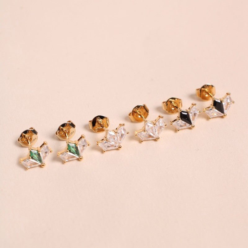 Waekura Fiora Stud Earrings Green - Collection