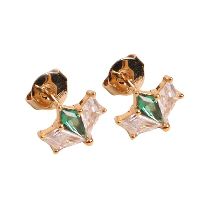 Waekura Fiora Stud Earrings Green - Cutout