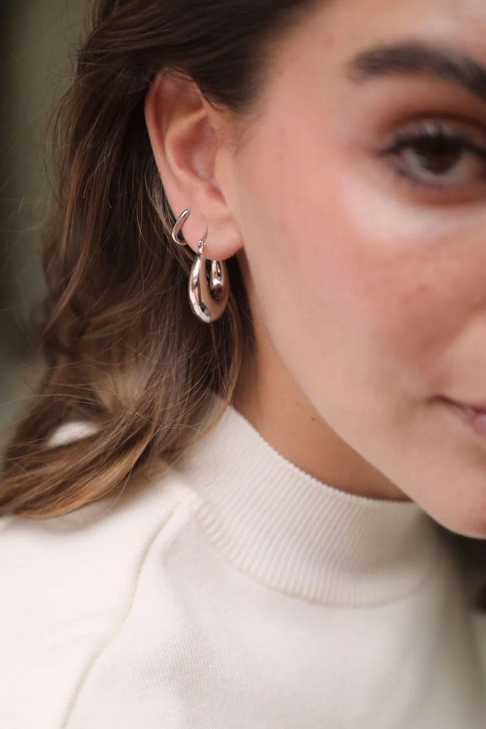 Milo Earrings Silber - Gesicht von vorne