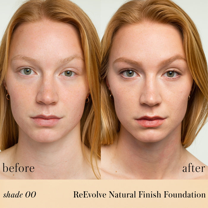 ReEvolve Natural Finish Liquid Foundation 00 before after