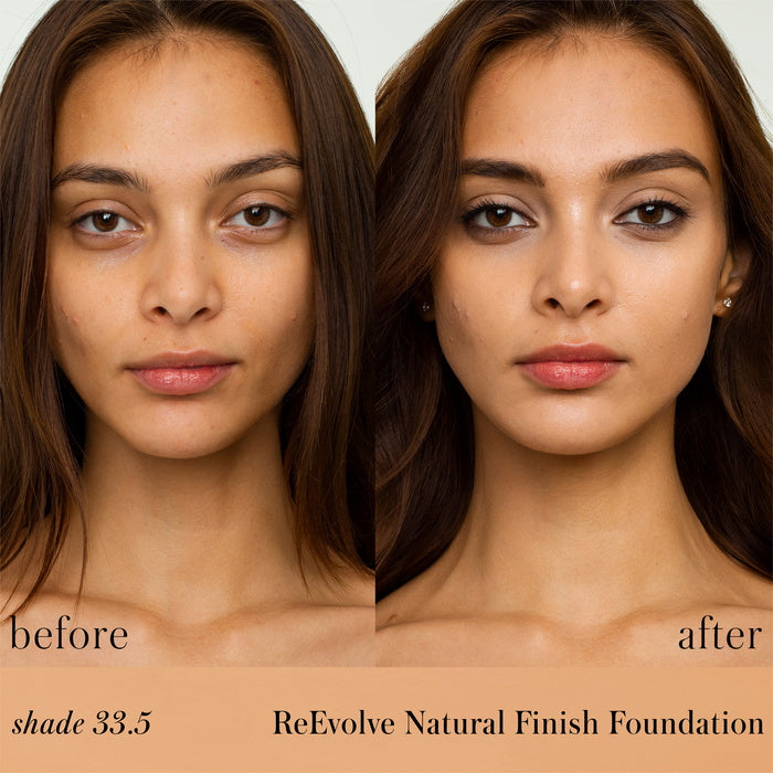 ReEvolve Natural Finish Liquid Foundation 33-5 before after