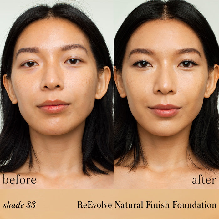 ReEvolve Natural Finish Liquid Foundation 33 before after