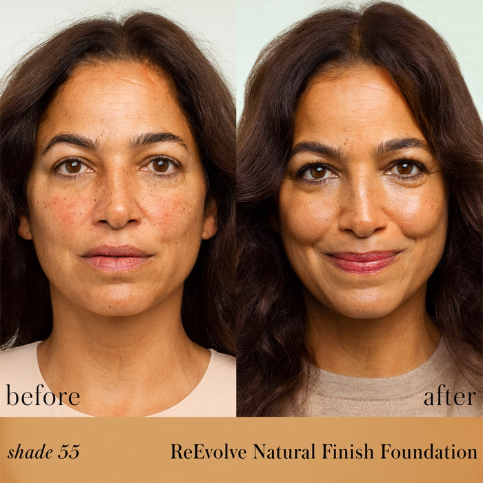 ReEvolve Natural Finish Liquid Foundation 55 before after