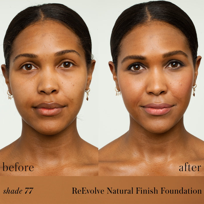 ReEvolve Natural Finish Liquid Foundation 77 before after