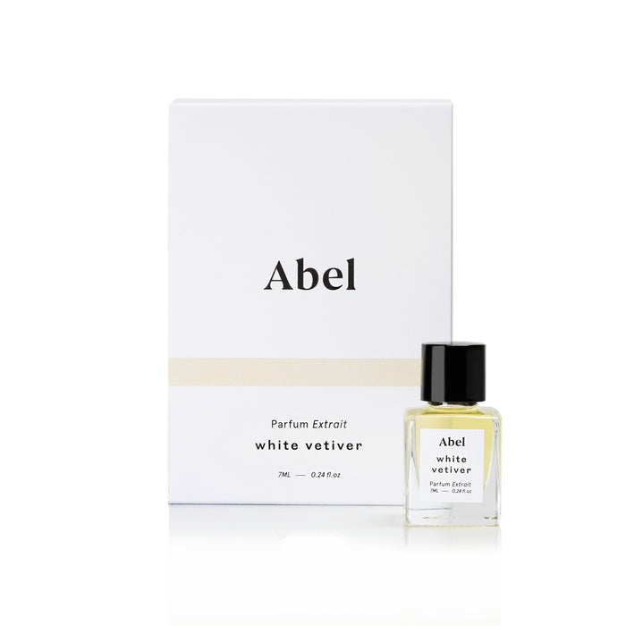 Abel White Vetiver Parfum Extrait with Packaging