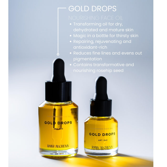 RAAW Alchemy Gold Drops Nourishing Face Oil - benefits
