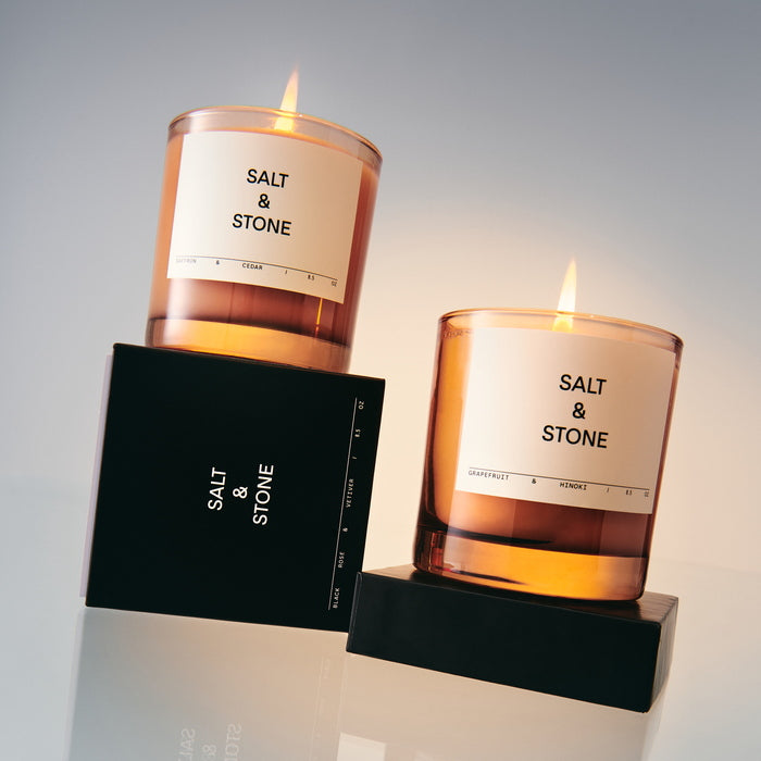 Salt and stone candles
