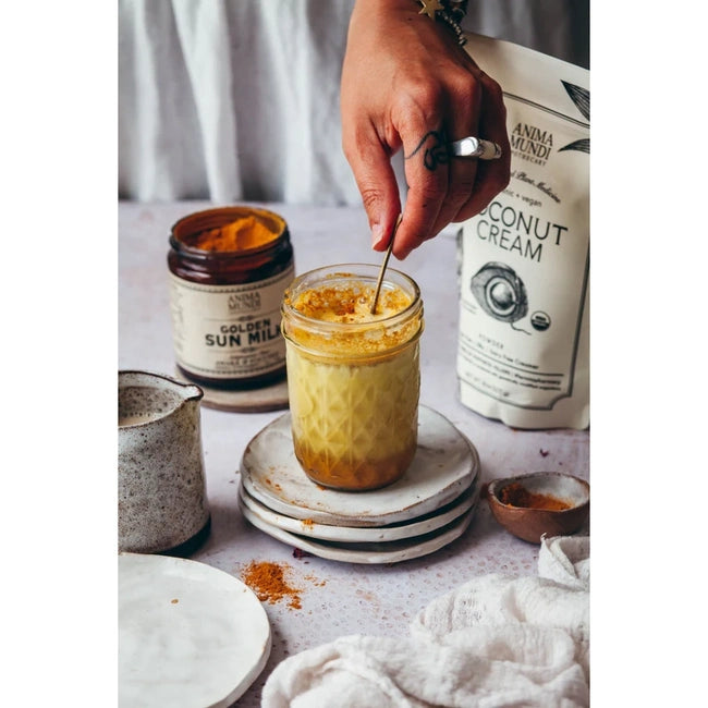 Golden Sun Milk Cordyceps Chai in drink