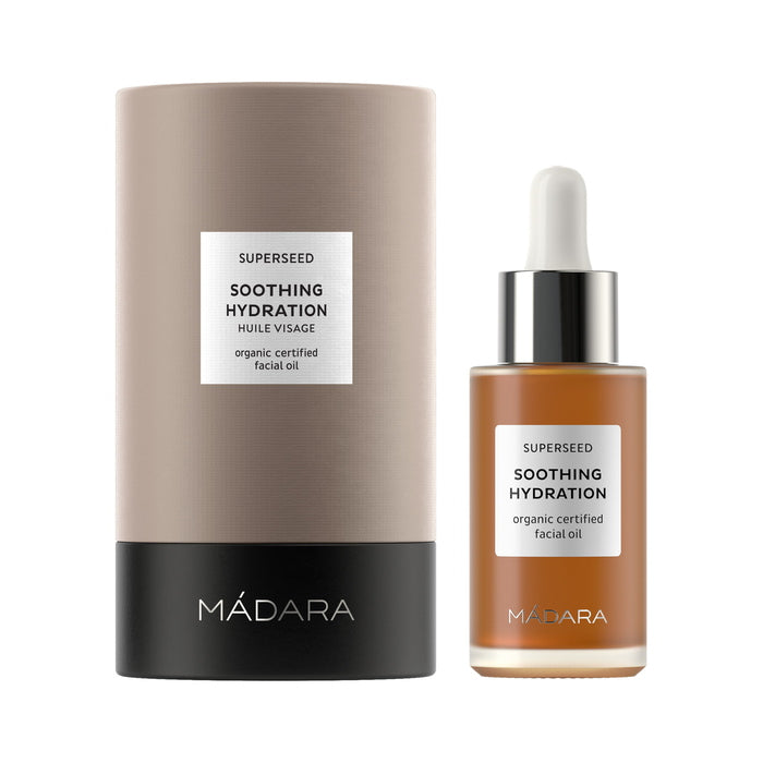 Mádara Superseed Soothing Hydration Facial Oil mit Verpackung