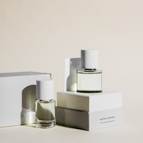 Abel Parfum Vétiver Blanc avec emballage ouvert